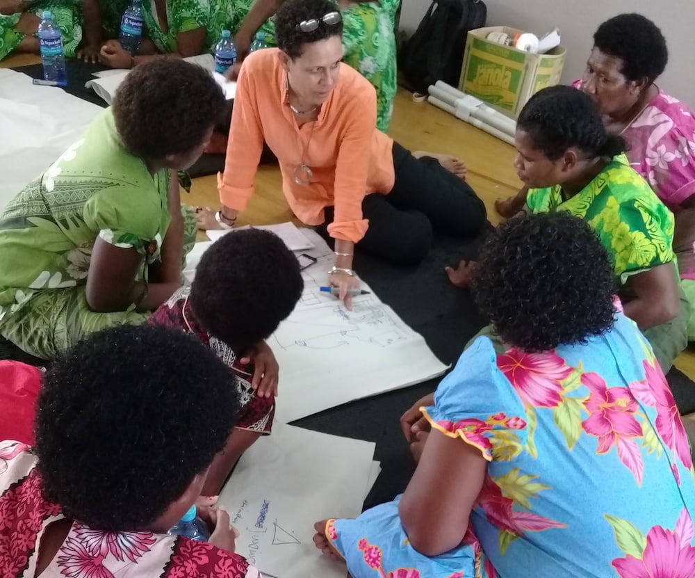 Women meet to plan kitchen design