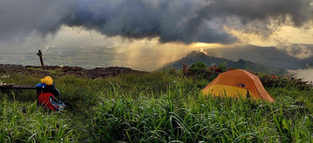 Camping on Mt Batilamu